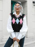 'Leocadia' Diamond Print Sleeveless Knit Sweater - Celes Fashion